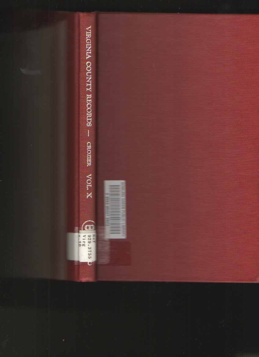 Image for Virginia County Records, Vol. X--Miscellaneous County Records